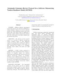 Pdf Systematic Literature Review Protocol For A Software Outsourcing Vendors Readiness Model Sovrm
