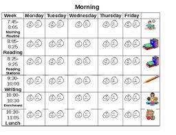 kinder visual schedule behavior chart tracker for home school