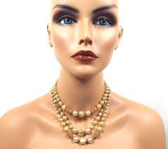 Buy Japanese Light Yellow and Pink Beaded Mid Century Vintage Multi Strand  Necklace Online in India