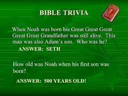 With over 4,500 questions divided into 14 topical sections, trivia buffs will be tested on such topics as crimes and punishments, military matters, things to eat and drink, and matters of life and death. Bible Trivia Genesis Questions