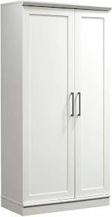 Combine the wall cabinet with other estate storage cabinets to create a custom solution. Amazon Com Sauder Homeplus Collection Storage Cabinet Soft White Finish L 35 35 X W 17 09 X H 71 22 Home Kitchen