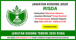 Pihak berkuasa kemajuan pekebun kecil perusahaan getah (risda) telah membuka peluang jawatan kosong 2021 kepada warganegara malaysia yang berminat. Jawatan Kosong Terkini 2020 Di Risda Kekosongan Di Seluruh Negara