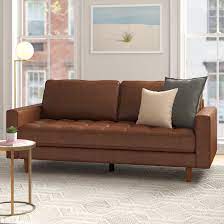 The allmodern 84'' sofa is durable, water resistant, stain repellent, and stylish. Industrial Lodge Home Clark 80 1 Genuine Leather Square Arm Sofa Reviews Wayfair