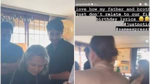 Sara Ali Khan pokes fun at dad Saif and brother Ibrahim for not vibing with  'Filmy Family Birthday' moment; watch video