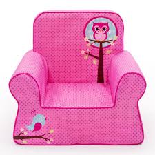 Marshmallow Comfy Chair Pink Owl Kids Chairs Upholstered Kids Chair Toddler Armchair