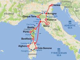 This map was created by a user. Tour De Motocicleta Toscana Sardenha Corsega Amt