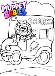 Baby Animal Selling Ice Cream Muppet Babies Coloring Page Baby Coloring Pages Truck Coloring Pages Muppet Babies