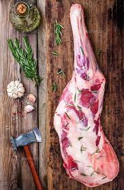 Raw Whole Leg Of Lamb With Spices Meat Food Styling Lamb Meat Art