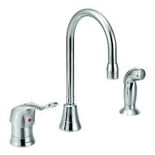 Moen 8138 M Dura Chrome Single Handle Kitchen Faucet With Side Sprayer