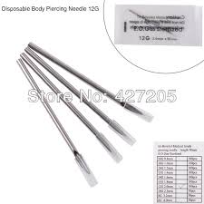 100pcs Lot Sterile Disposable Medical Grade Body Piercing Needle 12g For Tool Kit Ear Nose Navel Free Shipping Piercing Needles Piercing Body Piercing