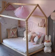 Toddler Bed House Shaped Bed Loft Bed Nursery Wood House Bed Home Montessori Toy Frame Bed Original Bed Home Bed Developing Toy Slats House Beds Kids Bed Frames Kids Room Accessories