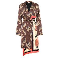 Dries Van Noten Printed Wrap Dress 1 555 Via Polyvore Featuring Dresses Brown Wrap Dress Printed Wrap Dresses Silk Printing