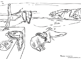 Coloring Page Of Dali S The Persistence Of Memory Dali Art Salvador Dali Dali
