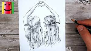 Pin by lexis rowley on cute bff drawings best friend drawings. Tuto Dessin Comment Dessiner Deux Meilleures Amies Bff Youtube