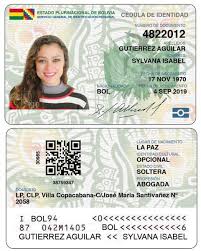 Resultado de imagen de carnet de identidad - bolivia