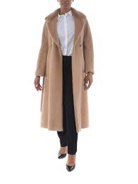 Max Mara Pinte Fur Trimmed Alpaca And Wool Coat Long