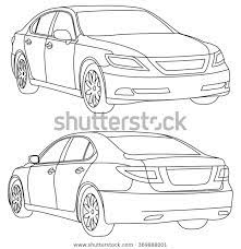Vector Business Car Line Draw Two Stock Vector Royalty Free 369868001 Line Drawing Two Stock Draw Two