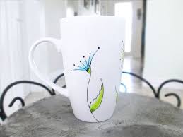 Coffee Tea Mug With Wild Flowers Field Flowers Mug Hand Etsy Painted Coffee Mugs Hand Painted Porcelain Porcelain Painting