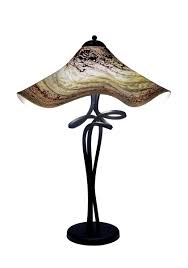 Burgundy Transitions Fluted Spiral Lamp By Joel And Candace Bless Art Glass Table Lamp Artful Home Art Glass Table Lamp Glass Table Lamp Glass Table