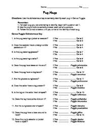 Students Practice Identifying Organisms By Using A Dichotomous Key This Simple Dichotomous Key Is A Great Intro To C Dichotomous Key Science Words Pug Cartoon