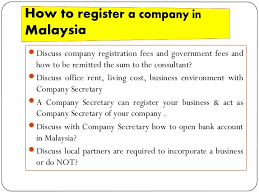 How to register a company in malaysia as company act 1965 minimum two directors are required to incorporate a… hundred 100% ownership by the foreigner is acceptable by law when registering a new liability company in malaysia. How To Register A Company Terat