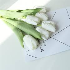 The most common burgundy fake flower material is silk. Real Touch Tulips Silk Flowers For Home Decor Vanrina