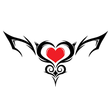 tribal womb tattoo vector with heart 16453307 Vector Art at Vecteezy