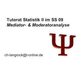 This explains how a mediator may later become a moderator, however i would speculate that under most circumstances (particularly in biopsychology) mediation. Tutorat Statistik Ii Im Ss 09 Mediator Moderatoranalyse Ppt Video Online Herunterladen