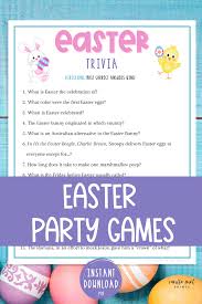 It's a holiday for kids, right? Easter Trivia Game Printable Easter Games Party Games Etsy In 2021 Easter Games Easter Fun Easter Activities