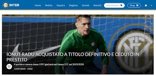 Salgono a cinque i positivi all'inter: Telenord Genoa L Inter Ufficializza L Acquisto E Il Prestito Di Ionut Radu