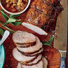 Season the pork with black pepper and saute in well oiled pan. Roasted Cider Brined Pork Loin Green Tomato Chutney Recipe Myrecipes