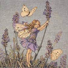 Tapestry Panel Lavender Fairy Cicely Mary Barker 14x14 Free Shipping Cicely Mary Barker Fairytale Illustration Fairy Art