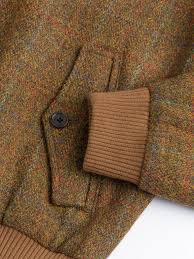 Peter Christian Men's Amber Harris Tweed Harrington Jacket 56