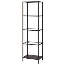 Vittsjo Hylla Svartbrun Glas Bredd 51 Cm Ikea Glass Shelves Shelf Unit Wall Shelf Unit