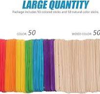 Amazon.com: MAGICLULU 100pcs Wooden Colorful Ice Cream ...