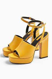 Black And Yellow Things Yellow Gold Heels Topshop Shoes Women Heels Platform Shoes Black Sandals Heels