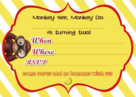 Free Printable Curious George 2nd Birthday Invitation Drevio Curious George Birthday Party Curious George Invitations Curious George Birthday