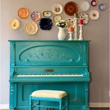 Love This Turquoise Piano Want One Please Trang Tri Y Tưởng Tượng