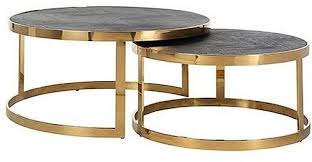 Buy online and pick up today! Blackbone Black Oak And Gold Round Coffee Table Set Of 2 Cfs Furniture Uk
