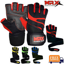 Men Weightlifting Gloves With Wrist Wrap Weight Workout Gym Training Fitness Mrx Ebay