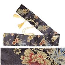 1295cm Soie Epee Sac Katana Wakizashi Tanto Japonais Samurai Sword Sac De Transport Avec Tassel Dore Hopeful Flower Sac De Transport Sac Katana