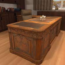 If youre looking for a truly striking office desk. Carved Wood Antique Office Desk 3d Model Office Desk Resolute Desk Architectural Interior By Studio Wooden Office Desk Antique Office Desk Office Desk