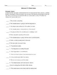 Inference Vs Observation Worksheet Science Worksheets Inference Activities Inference