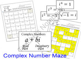 Complex Number Imaginary Maze Review Page Complex Numbers Middle School Algebra Fun Math