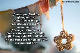 Thank You Lord For Giving Me, Prayers To God