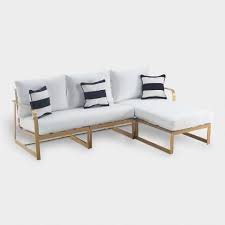 White Strap Girona Outdoor Accent Chair World Market In 2020 Outdoor Sectional Sofa Ikea Living Room Furniture Furniture