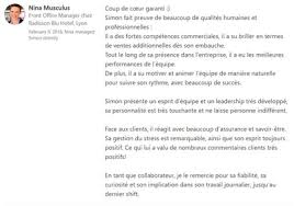 En effet, mon profil correspond à la description recherchée sur l'offre d'emploi (préciser où. Reference Recommendations Evaluations Simon Hugues