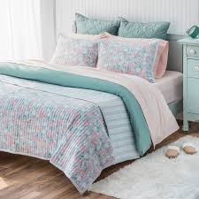 This 3 piece quilt set has been made using cotton that makes it soft and comfortable. King 3pc Carina Quilt Set Multi Martha Stewart Target