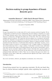 She hung up and said to her husband, it isn't your set. Pdf Decision Making In Group Departures Of Female Domestic Geese