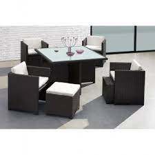 Having a great meal outdoors is one of life's more enjoyable pleasures. Chairs Slide Up Under Table For Storage And Ottomans Slide Up Under Chairs Modern Outdoor Dining Sets Modern Outdoor Furniture Outdoor Table Settings